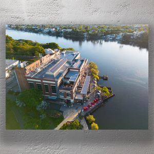 Aerial View of Brisbane Powerhouse by the Brisbane River in New Farm Queensland Photo Download