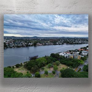Stunning Aerial View of Brisbane River from New Farm Photo Download