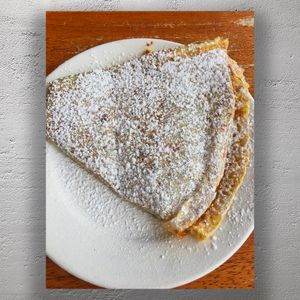 Delicious Powdered Sugar Apple Slice on a White Plate Sweet Dessert Photography Photo Download