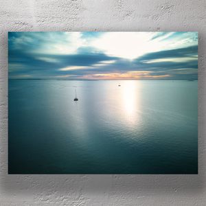 Tranquil Sunrise Over Manly Waters with Sailboats Aerial Ocean View Photo Download