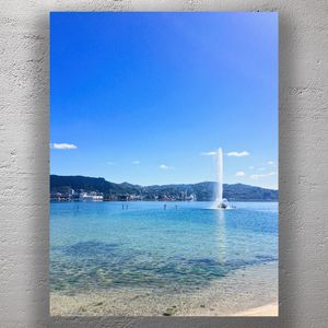 Crystal Clear Waterfront at Wellington Harbour with Cityscape and Fountain Photo Download