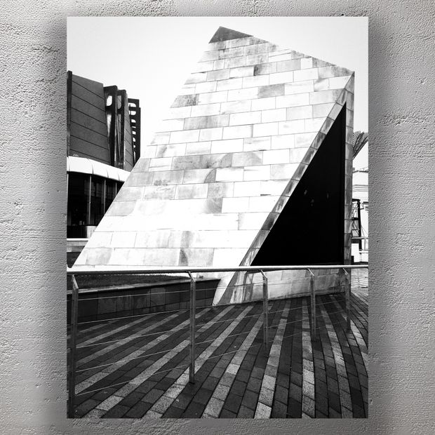 Modern Geometric Architecture in Black and White Urban Abstract Structure Photo Download