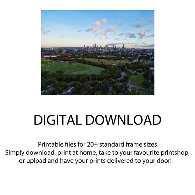 Brisbane City Skyline at Dusk A Stunning Aerial View from Norman Park Photo Download