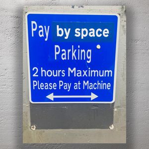Blue Urban Parking Sign Pay by Space 2 Hour Maximum City Parking Rules Photo Download