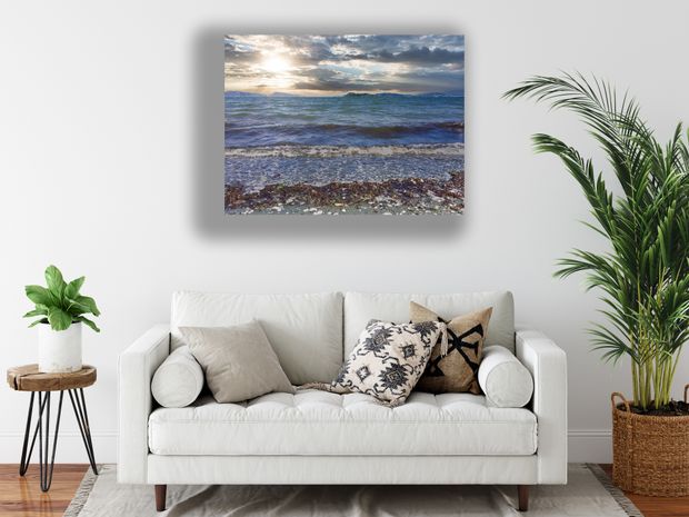 Ocean Waves at Sunset Scenic Coastal Beach View Photo Download