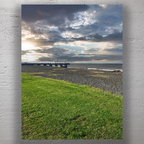 Sunset Over Napier Beach with Lookout and Dramatic Clouds Scenic Coastal Landscape Photo Download