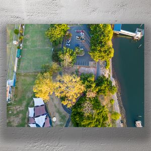 Aerial View of Mowbray Park Brisbane Scenic Riverside Park with Greenery and Parking Photo Download