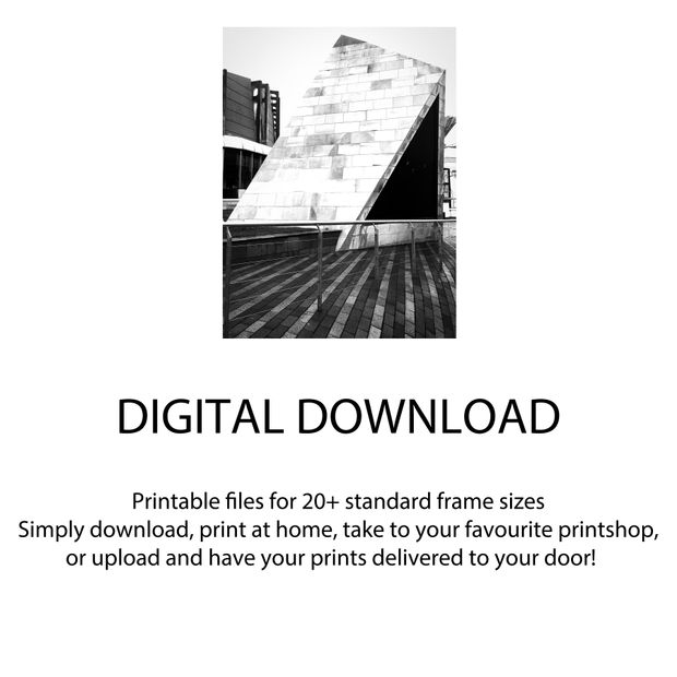 Modern Geometric Architecture in Black and White Urban Abstract Structure Photo Download