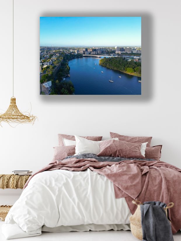 Aerial View of Brisbane River and Kangaroo Point Cliffs Stunning Cityscape Photo Download