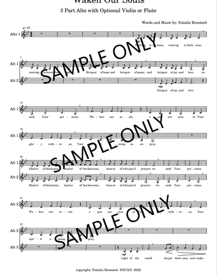 Waken Our Souls 3 part alto (choral) 
