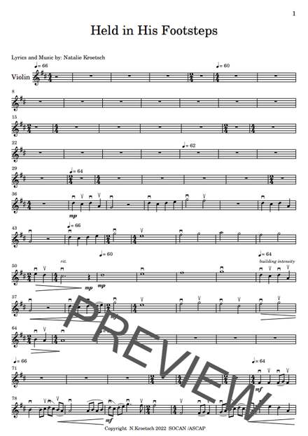 Held in His Footsteps - Violin Feature