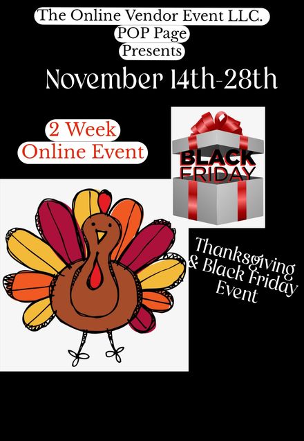 POP November 14th-28th 2 Week Long Online Vendor Event 2025        