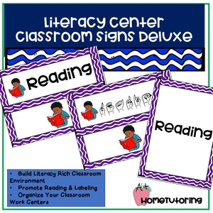 Literacy Center Classroom Signs Deluxe