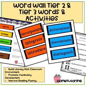 Word Wall - Tier 2 &amp; Tier 3 Words and Activities