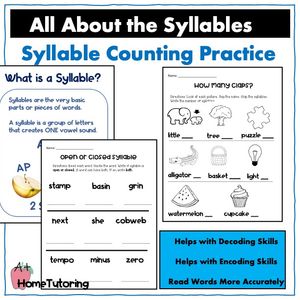 All About the Syllable Activities Packet