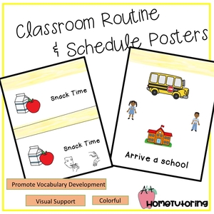 Classroom Routine &amp; Schedule Posters Multiple Sizes in English &amp; ASL