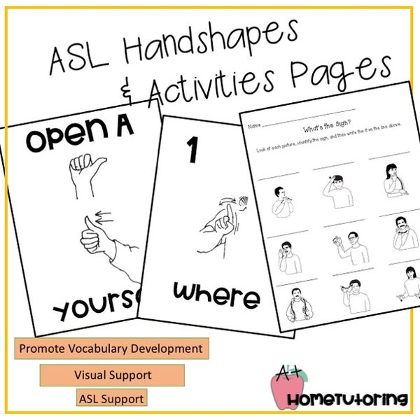 ASL Handshape Alphabet & Activity Pages
