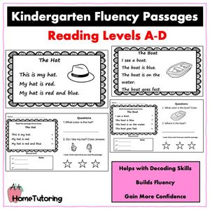 Kindergarten Fluency Passages | Reading Levels A-D