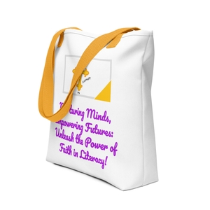 Faith in Literacy All-Over Print Tote (3 color Handles)