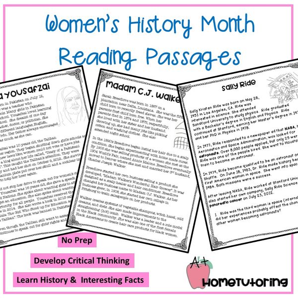 Women's History Month Comprehension Passages Gr. 2-5