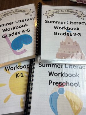Summer Literacy Workbooks - Reenforce Academic Skills Over the Summer - Preschool, K-1, Grades 2-3, 