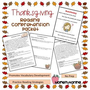 Thanksgiving Reading Passages &amp; Reading Strategy Posters