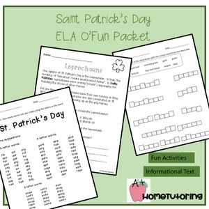 St. Patrick&#x27;s Day ELA O&#x27; Fun Packet