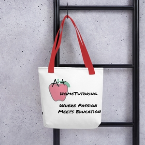 A+ HomeTutoring All-Over Print Tote (3 color Handles)