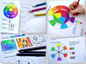 Color Wheel and Color Theory: 2 printable worksheets