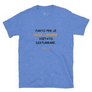 T-shirt in nero: Parto per le Isole Canarie, vietato disturbare