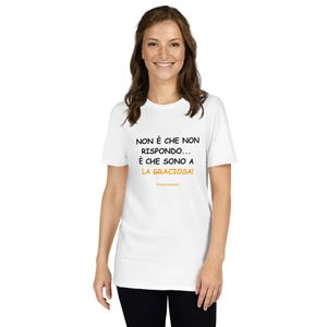 T-shirt in nero: Non è che non rispondo... è che sono a La Graciosa.
