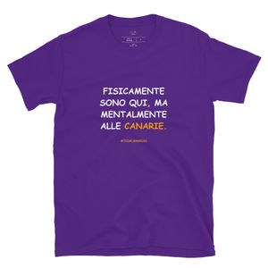 T-shirt in bianco: Fisicamente sono qui, ma mentalmente alle Canarie.