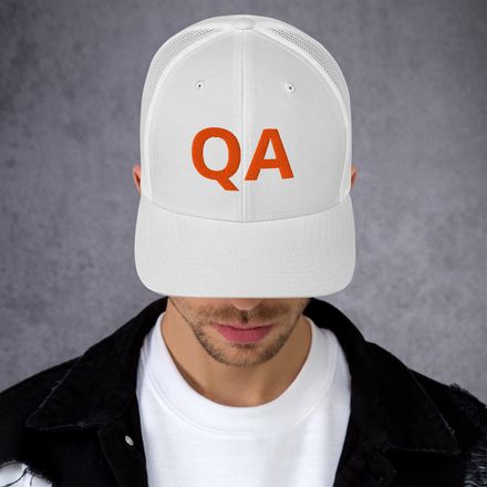 Quality Assuance hat - embroidered texts