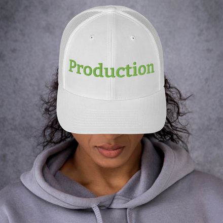 Production hat (Embroidered texts)
