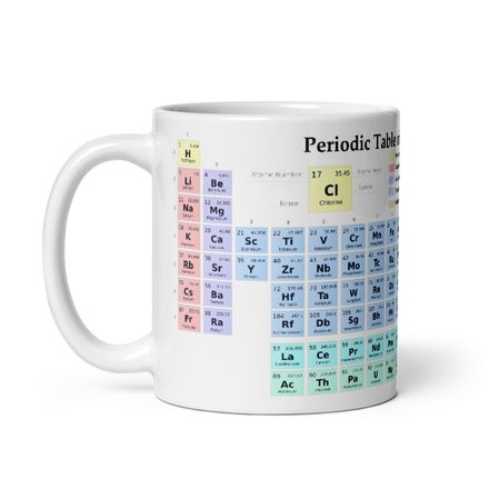 11 Oz Mug with printed Periodic Table of Elements