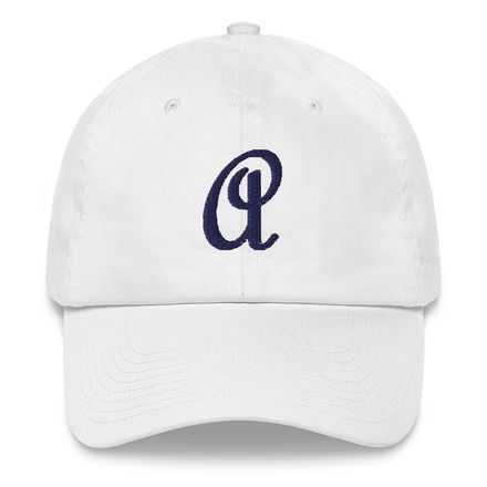 Hat with navy label &quot;A&quot;