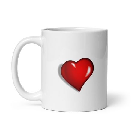 11 Oz Mug with image of a heart on mug