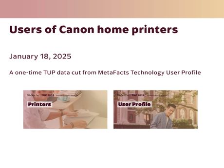 Users of Canon home printers - a one-time TUP data cut