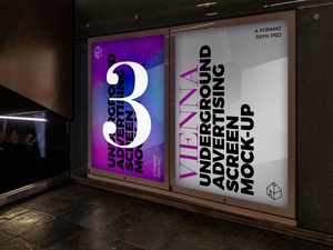 Vienna Underground Advertising Screen Mock-Ups