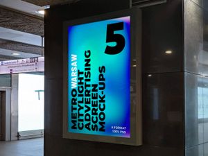 5 Warsaw Metro Citylight Advertising Screen Mock-Up 6