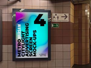 4 Warsaw Metro Citylight Advertising Screen Mock-Up 2