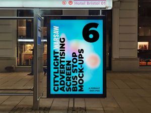 6 Warsaw Citylight Advertising Screen Bus Stop Mock-Up 7