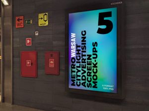 5 Warsaw Metro Citylight Advertising Screen Mock-Up 9