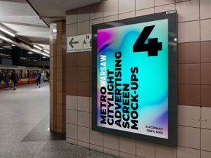 4 Warsaw Metro Citylight Advertising Screen Mock-Up 3