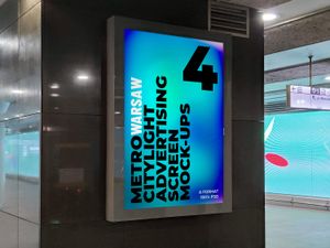 4 Warsaw Metro Citylight Advertising Screen Mock-Up 7