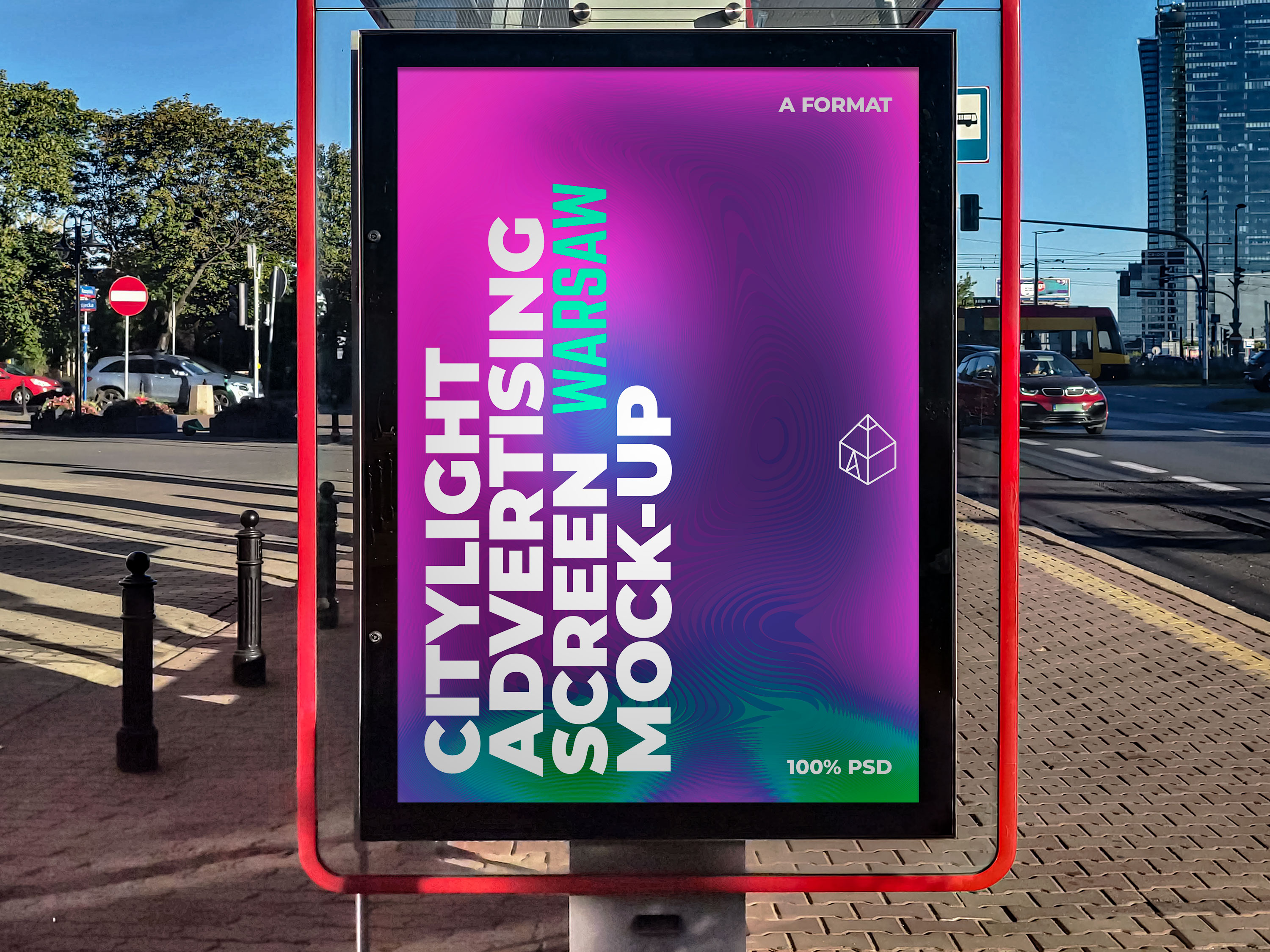Free Warsaw Citylight Advertising Screen Mock-Up 2 v2