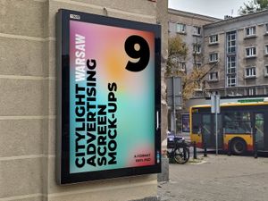 Warsaw Outdoor Citylight Advertising Screen Mock-Up 6