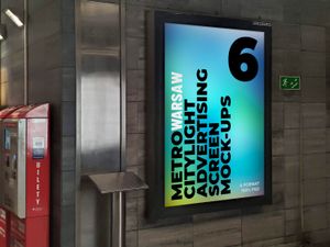 6 Warsaw Metro Citylight Advertising Screen Mock-Up 12
