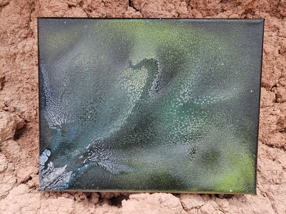 Tranquil Forest: 8x10 Soldalite and Petrified Wood Infused Canvas Energy Art