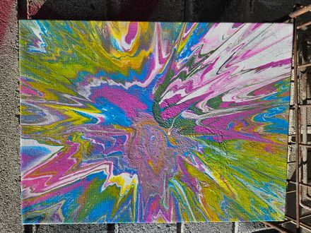 Vibrant Harmony: 9x12 Reiki-Infused Green Sardonyx Energy Acrylic Painting